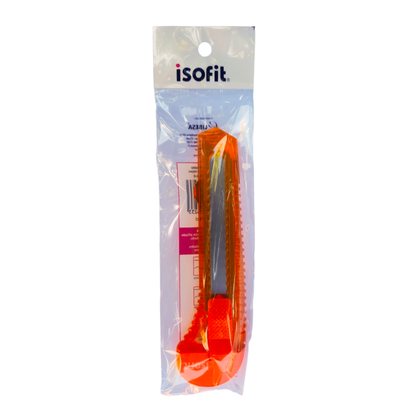Cuchillo N70 Cartonero Grande Con Freno Naranjo – Coralpapeleria.cl